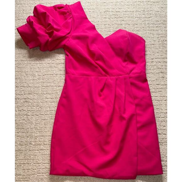 Do + Be Dresses & Skirts - DO+BE Women's Hot Pink One Shoulder Ruffle Cocktail Party Dress‎ Size M
